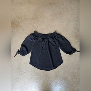 Rue21 Black Off-Shoulder Blouse with Tie Sleeves
